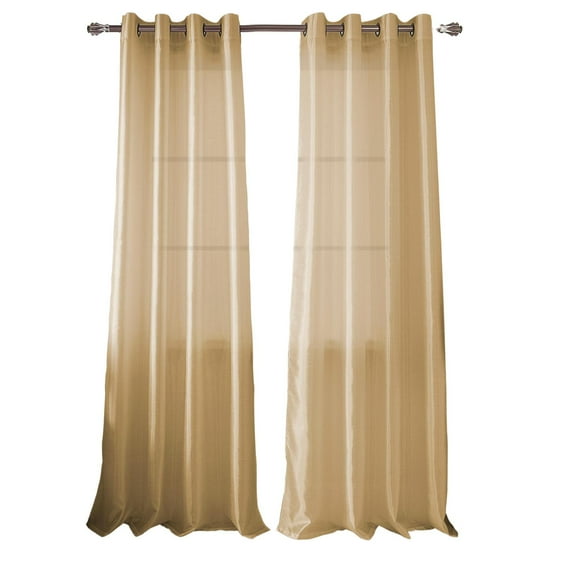 RT Designer Collection Nancy Grommet Luxurious Modern Design Curtain Panel 54" x 95" Beige