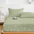 thumbnail image 6 of King Size Fitted Sheet Set - Southwestern 3 Piece Bedding Sets 16" Deep Pocket Fitted Sheet with 2 Pillowcases, Sage Green Paisley Print Vintage Rustic Brushed Microfiber Hotel Luxury Bed Sheets, 6 of 9