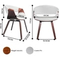 thumbnail image 3 of Fohfurniture FOH Sillas para Comedor Blancas con Madera Curvada Nogal, Tapizadas en PU, Estilo Moderno Mid-Century, Sillas para Sala, Cocina u Oficina (Juego de 2), 3 of 7