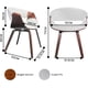 thumbnail image 3 of Fohfurniture FOH Sillas para Comedor Blancas con Madera Curvada Nogal, Tapizadas en PU, Estilo Moderno Mid-Century, Sillas para Sala, Cocina u Oficina (Juego de 2), 3 of 7