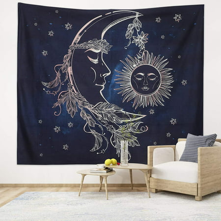 Sun And Moon Tapestry Wall Hanging Tapestries With Steel Grommets Blue Trippy Celestial Home Decor For Bedroom Aesthetic Living Room Dorm 59 L X 51 W Canada - Celestial Home Decoração