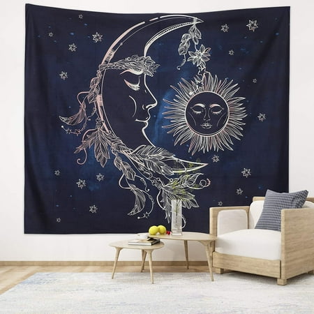 Sun And Moon Tapestry Wall Hanging Tapestries With Steel Grommets Blue Trippy Celestial Home Decor For Bedroom Aesthetic Living Room Dorm 59 L X 51 W Canada - Celestial Home Decoração Sun And Moon Tapestry Wall Hanging Tapestries With Steel Grommets Blue Trippy Celestial Home Decor For Bedroom Aesthetic Living Room Dorm 59 L X 51 W Canada - Celestial Home Decoração