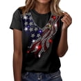 thumbnail image 2 of 2026 250th Anniversary of USA: Women's CrewNeck Short Sleeve Shirt Celebration Patriotic Flag Print 1776-2026 Tshirt, Vintage Commemorative Women's Long Sleeve Shirt 4th of July Black L, 2 of 6