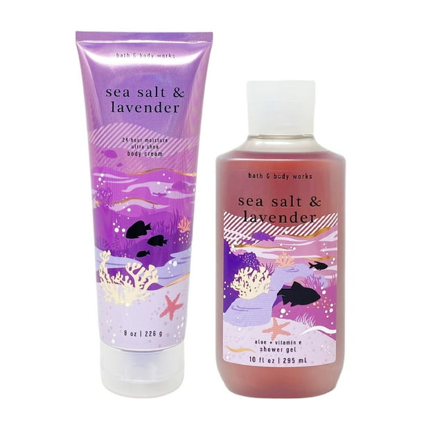 Bath and Body Works Sea Salt & Lavender 2 Piece Set Body Cream and