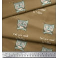 thumbnail image 3 of Soimoi Brown Rayon Fabric Text & Owl Cartoon Print Sewing Fabric Yard 56 Inch Wide, 3 of 3