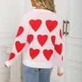 thumbnail image 5 of Qetyuw Womens Fall Drop Shoulder Sweaters Cute Heart Print Long Sleeve Chunky Jumper Casual Loose Fit Sweater, 5 of 9
