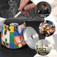 thumbnail image 4 of Yayeee Ashtray with Lid for Cigarette Smokeless Stainless Steel Home Ash Holder, Abstract Plants, 4 of 7