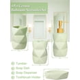 thumbnail image 3 of Ceramic Bathroom Accessories Set, 4-Piece Green Bathroom Set Complete with Soap Dispenser Set, Toothbrush Holder, Tumbler & Soap Dish – Bathroom Sets Accessories for Home, Apartment, Idea, 3 of 4