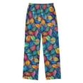 thumbnail image 2 of FORMRS Kids Pajama Pants with Pockets Size 11-12Y Boys Lounge Sleep Bottoms, Vibrant Art Leaves Pattern, 2 of 8