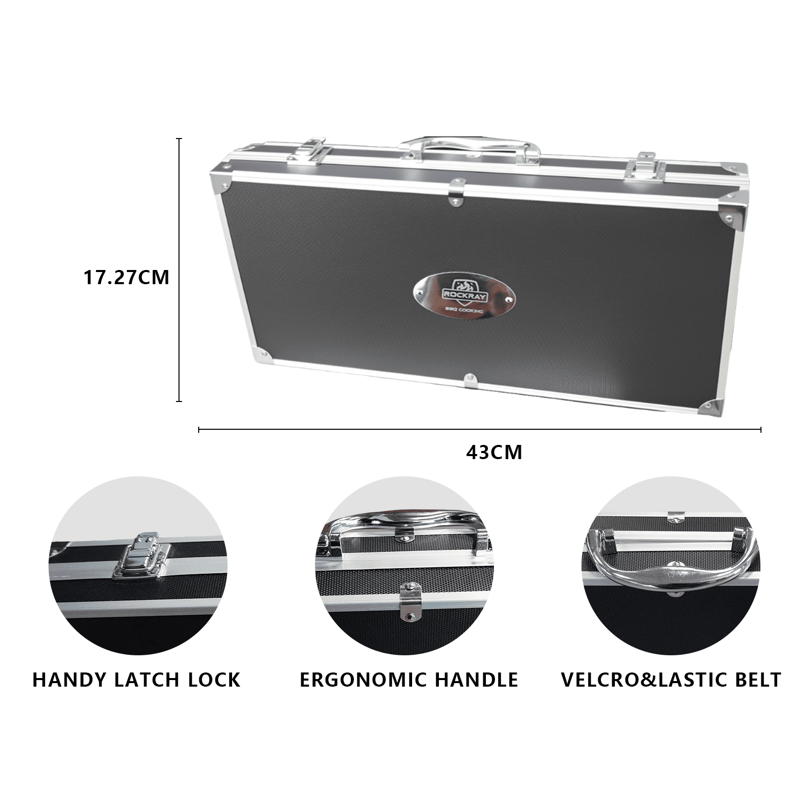 Rockray Grilling Accessories, 21PCS Heavy Duty Stainless Steel BBQ Tools for Outdoor with Aluminum Case and Apron, Best Gifts for Men Dad