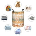 thumbnail image 6 of XMXY Round Laundry Basket Organizer, Orange Striped Waves Waterproof Collapsible Dirty Clothes Basket Laundry Hamper, Small Size, 6 of 8
