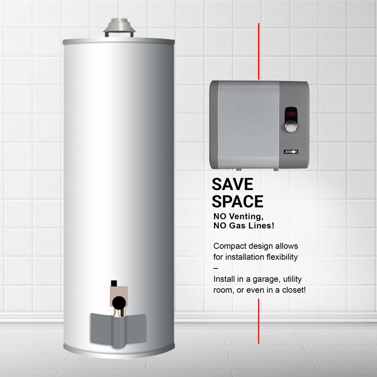 Atmor 36kW 6.2 GPM Electric Tankless Water Heater, ideal for 4 Bedroom Home  - Walmart.com