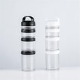 thumbnail image 4 of Stackable Snack Containers for Kids and Adult, 4 Stackable Snack Cups for School and Travel Transparent Black, 4 of 5