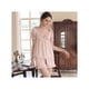 thumbnail image 4 of Conjunto de pijama de verano para mujer, de seda sintética, estilo holgado, cómodo para el hogar, ropa de dormir corta para mujer, color marrón camafeo, talla L, 50-57,5 kg, 4 of 13