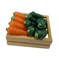 thumbnail image 2 of 1:12 Mode de canasta de vegetales Modelo de vegetales Fingen jugar a las zanahorias de juguete y pimientos de la madera de de vegetales, 2 of 9