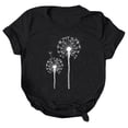 thumbnail image 1 of B91xZ Vêtements d'Été Femmes Col Rond Mignon Mode T-Shirts Courts, Noir L, 1 of 4