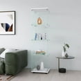 thumbnail image 3 of DEELLEEO Glass display cabinet with 4 shelves, curio cabinet for living room, bedroom, office, black floor standing glass bookshelf, quick installation, 64.7*16.7*14.3 inches, white, 3 of 5