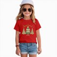 thumbnail image 2 of NOLDARES Kids Christmas Shirt Girls Boys Merry Christmas Tshirt Xmas Tree Short Sleeve Tops Xmas Gifts Christmas Party Outfits(D107-Red), 2 of 6