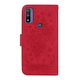 thumbnail image 4 of Feishell Wallet Phone Case for Motorola G Pure,for Women Men,Butterfly & Rose Embossed PU Leather Magnetic Clasp Flip Stand Card Slots Shockproof Ultra Thin Protective Cover,Red, 4 of 12