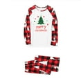 thumbnail image 4 of Yievot 2 Piece Family Christmas Pajamas Matching Sets PJ's Sleepwear Christmas Trees Graphic Printed Shirts and Plaid Pants Festival Party Sleepwear, 4 of 5