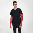 thumbnail image 4 of Sun Protection Arm Sleeves for Men Women, bright red white polka dots Sleeves to Cover Arms with Thumb Hole Cooling Sleeve, 4 of 6