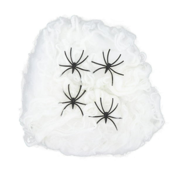 Decoración de Halloween con telarañas, telarañas espeluznantes, telarañas de Halloween con 40g 4 Arañas Falsas