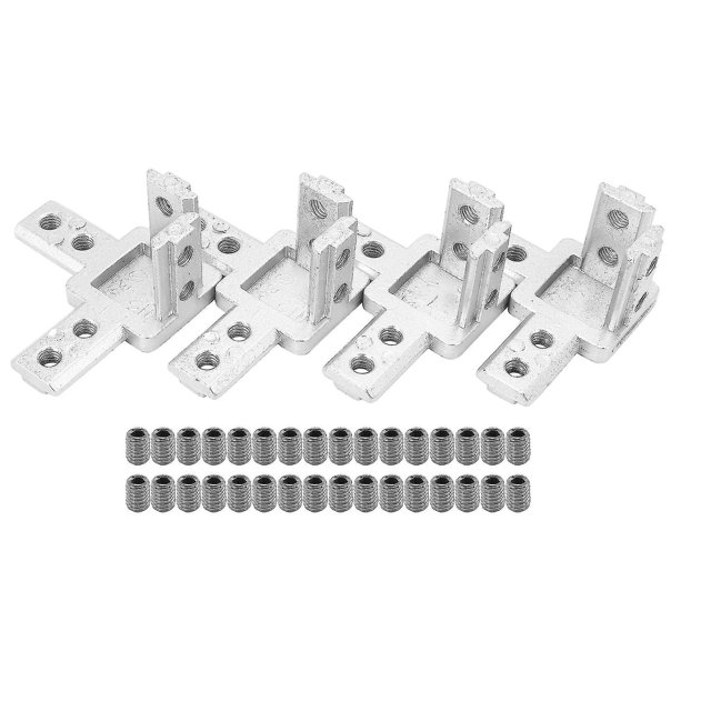 Paquete de 4 conectores de soporte de esquina de extremo de 3 vías Serie 3030 con tornillos YONGSHENG