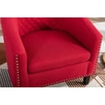 thumbnail image 3 of accent Barrel chair living room chair with nailheads and solid wood legs&nbsp; Red Linen, 3 of 3