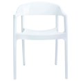 thumbnail image 3 of Luxury Commercial Living 32" White Stackable Outdoor Patio Dining Arm Chair, 3 of 8