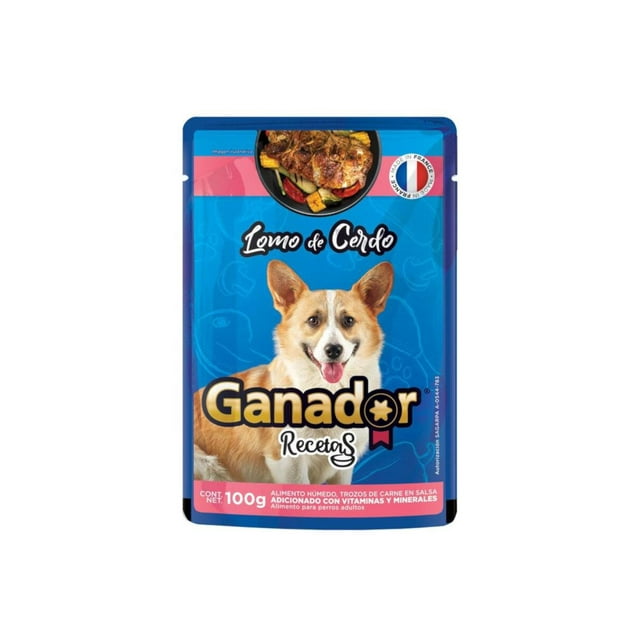 Pack de 22 Alimento Húmedo Ganador Lomo de Cerdo 100 gr