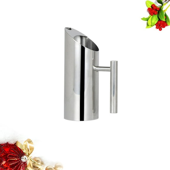 1L Stainless Steel Water Pitcher Straight Pot Pitcher Heat- Resistant Large Pitcher Metal Cold Water Pitcher for Home Party
