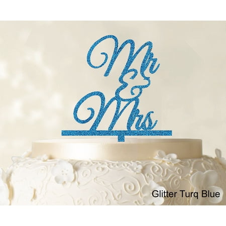 Mr And Mrs Wedding Cake Topper Glitter Cake Topper Color Option Available 4 -5 Inches Wide