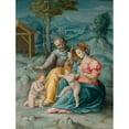 thumbnail image 3 of Bacchiacca 15x18 Black Modern Framed Museum Art Print Titled - The Holy Family With&nbsp;The&nbsp;Infant Saint John the Baptist, 3 of 5