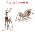 thumbnail image 7 of Best Choice Products XL Lighted Christmas 5ft Reindeer & Sleigh Holiday Outdoor Decor Set w/265 LED Lights - Rattan, 7 of 7