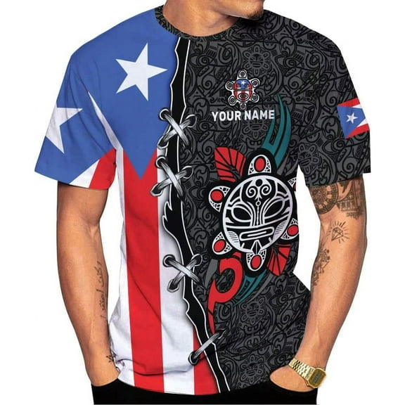 Personalized Name Puerto Rico Shirt, Customized Puerto Rico Shirts for Men and Women, Puerto Rico Flag T-Shirt3 (S)