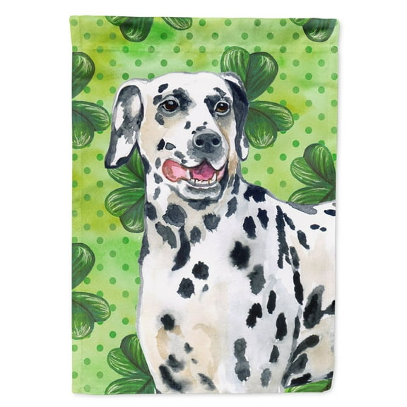 Carolines Treasures BB9827GF Dalmatian St Patricks Flag Garden Size  Small multicolor