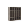 thumbnail image 3 of Tot Mate 5-Section Wood Floor Locker, Preschool Classroom Furniture, 46"W x 15"D x 37.5"H, Gray, RTA, 3 of 5