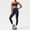 Navy(Bras + Pants), variant on PISONIC Women 2 Piece Workout Sets Padded Halter Sports Bras High Waisted Biker Shorts Yoga Outfits
