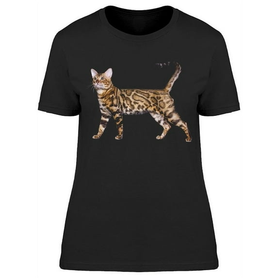 Leopard Standing Bengal Cat T-Shirt Women -Image by Shutterstock, Female Large