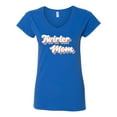 thumbnail image 2 of Wild Bobby Twirler Mom Girl Sports Women Standard V-Neck Tee, Royal, Small, 2 of 5