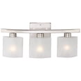 thumbnail image 3 of Possini Euro Design Modern Wall Light Brushed Nickel Hardwired 23 1/2" Wide 3-Light Fixture White Linen Glass for Bathroom Vanity, 3 of 6