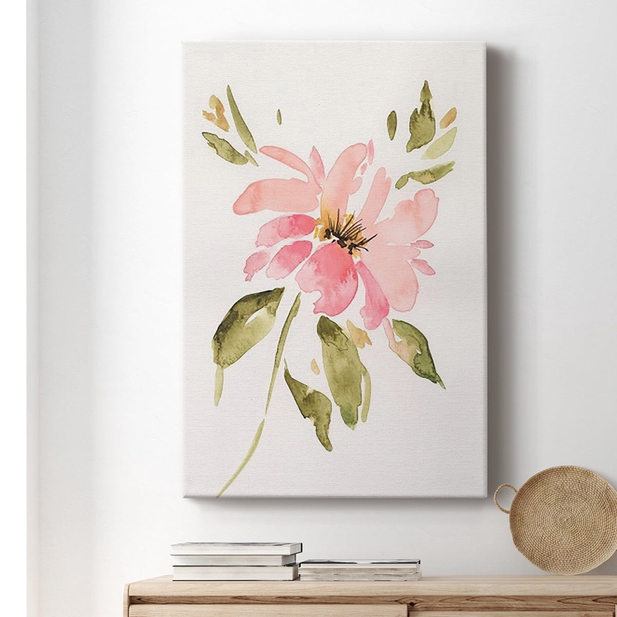 One Pink Bloom I Premium Gallery Wrapped Canvas - Ready to Hang
