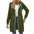 thumbnail image 2 of Gamivast Long Sweatshirts for Women Hooded Full Zip Cuffed Sleeve Jackets with Pockets Loose Casual Drawstring Solid Winter Outerwear Fall Fashion Outfits 2025, 2 of 6