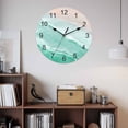 thumbnail image 2 of Wall Clock Aqua Ocean Waves Clocks PVC Silent Non-Ticking Battery Operated Decorative Ombre Beach Spray Round Clock for Home Living Room Kitchen Bedroom Office School Wall Decor 14 Inch, 2 of 9