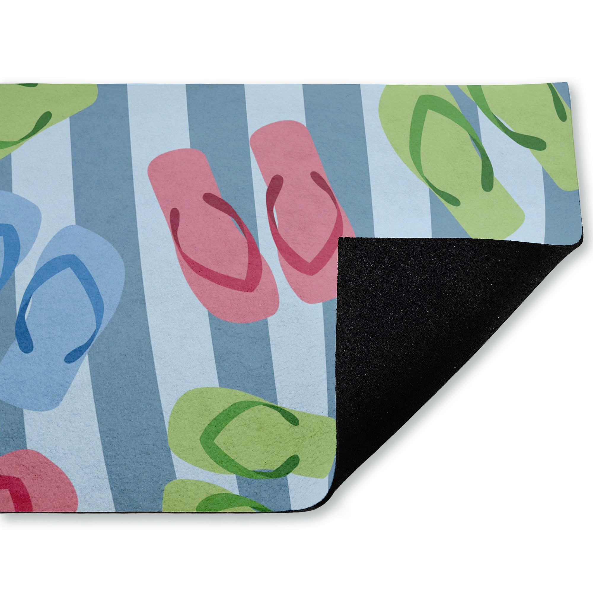 Stupell Industries Summertime Sandals on Stripes Printed Outdoor Door Floor Mat, design by Lil' Rue