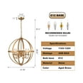thumbnail image 4 of Q&S 6 Lights Brass Chandelier Model Modern Farmhouse Industrial Globe Antique Gold Hanging Light Fixture, 4 of 7