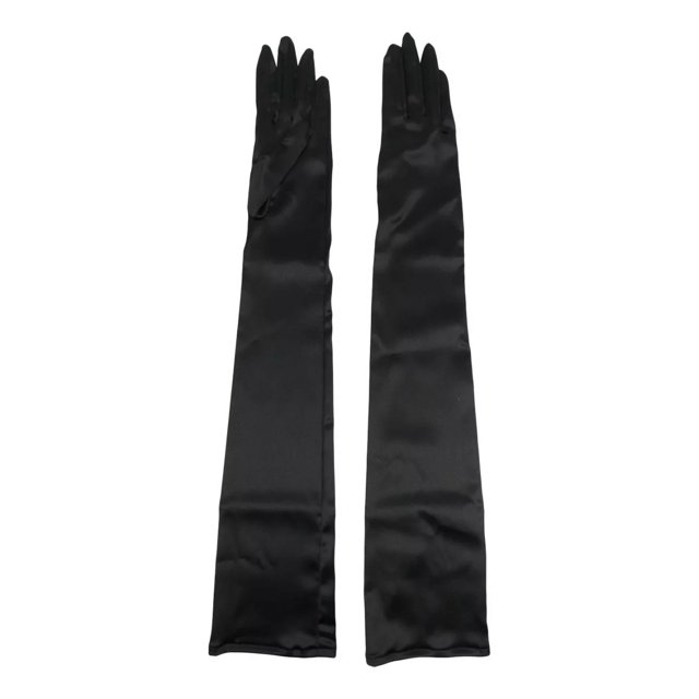 Guantes Largos Negros De Tela Halloween