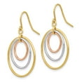 thumbnail image 2 of Primal Gold 14 Karat Tri-color Circle Dangle Earrings, 2 of 4