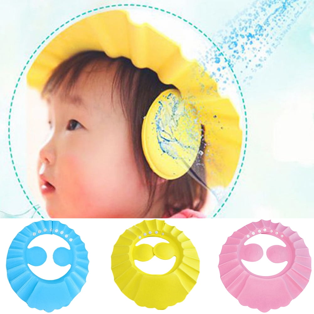 Farfi Adjustable Baby Kids Washing Hair Shield Cap Eye Ears Protect