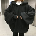 thumbnail image 5 of Chandail à Capuchon pour Femmes, Coupe Ample, Couleur Unie, Manches à Capuche, Court, 5 of 5